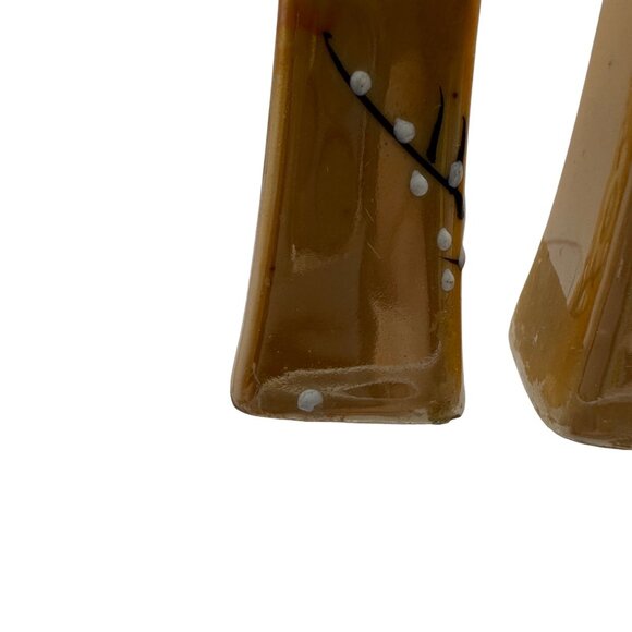 Vintage Ceramic Lusterware Salt & Pepper Shakers With Handpainted Floral - Picture 6 of 11